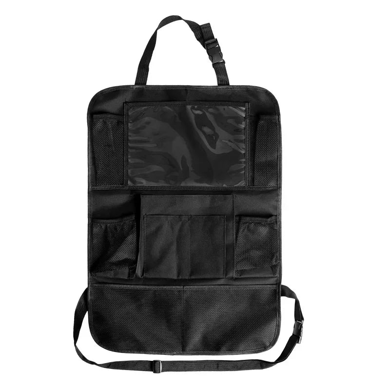 Car Rear Seat Organizer with Touchscreen & Tablet Holder – Multi-Pocket Storage & Seat Back Protector